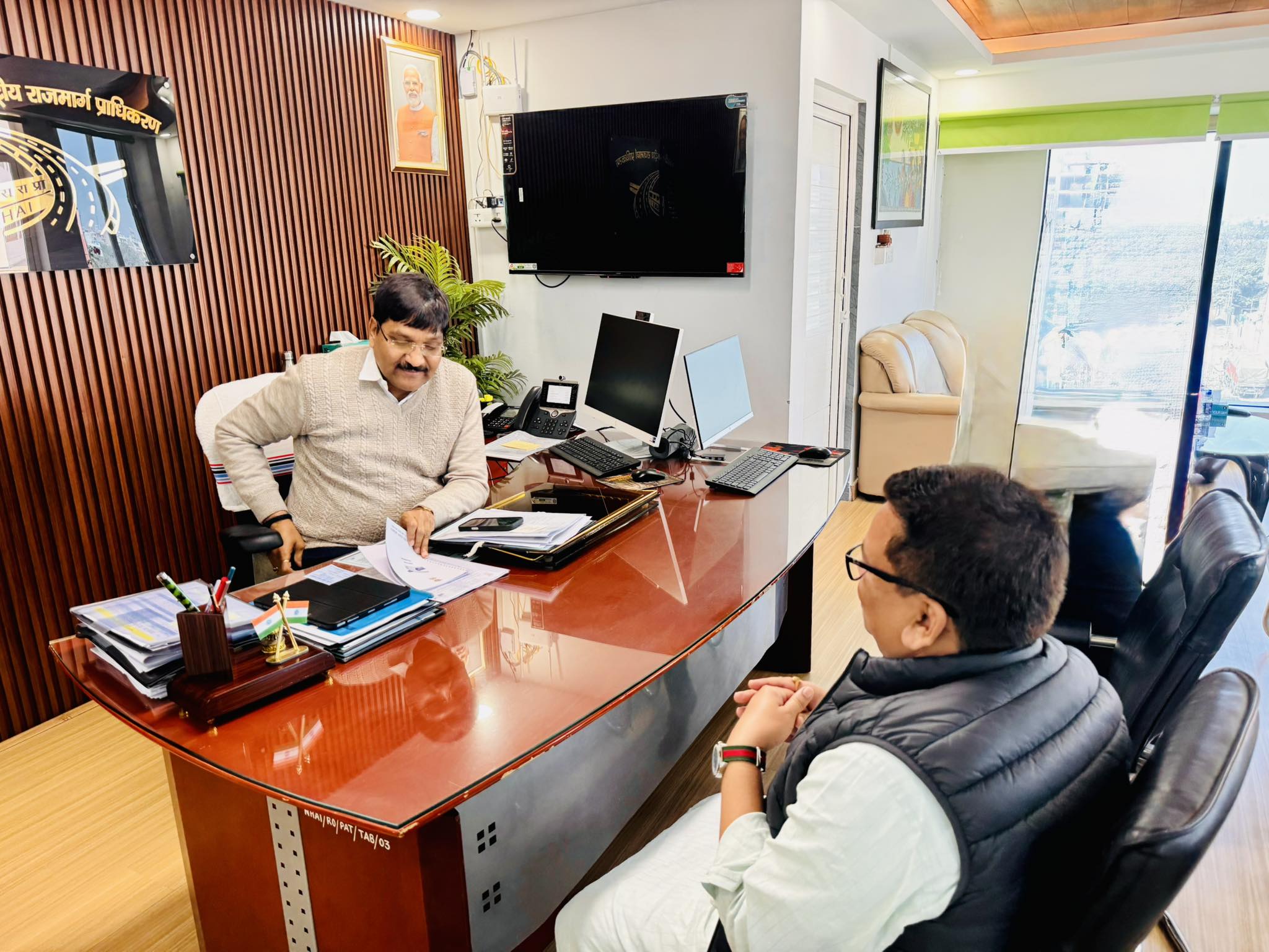सड़क सुरक्षा एवं यातायात सुधार को लेकर NHAI से महत्वपूर्ण भेंट